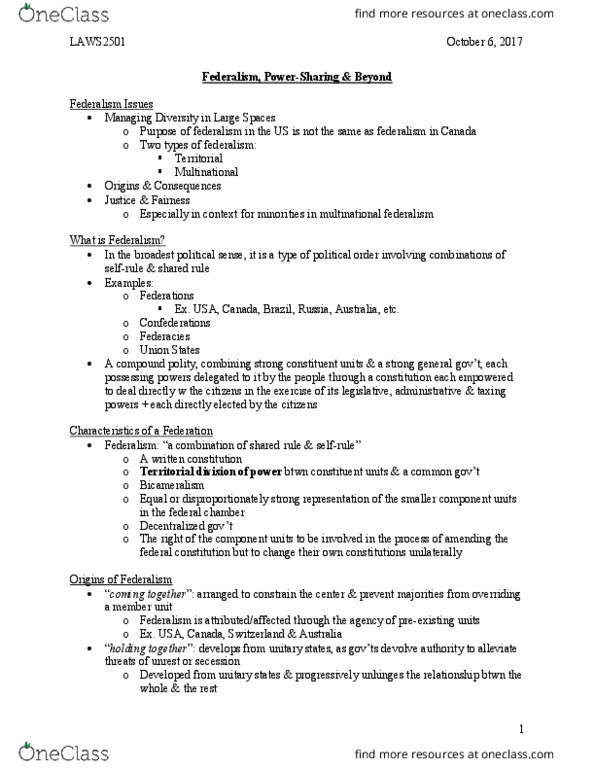 LAWS 2501 Lecture Notes - Lecture 5: Bilingual Education, Legal Personality thumbnail