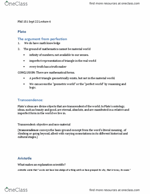 PHIL 151 Lecture 4: Phil 151_Sept 22_Lect 4_Plato and Aristotle_Hedi Zhou thumbnail