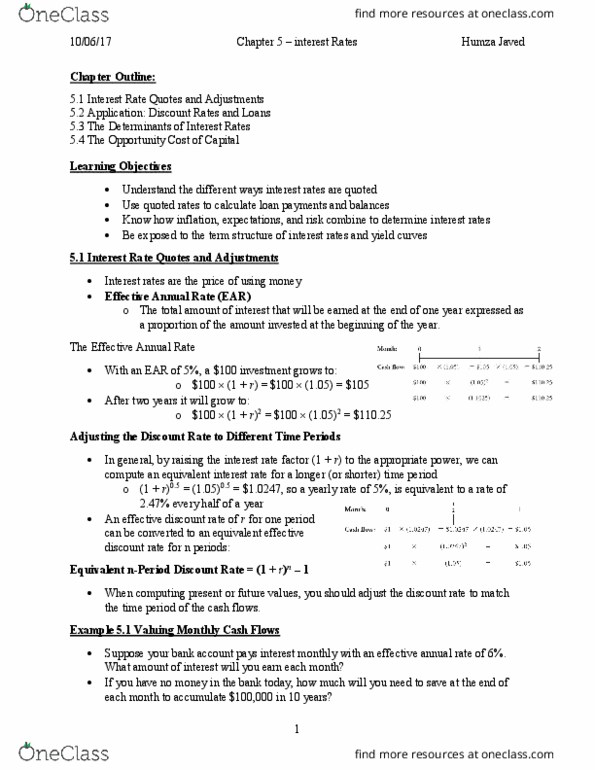 FIN 300 Lecture Notes - Lecture 5: Overnight Rate, Real Interest Rate, Effective Interest Rate thumbnail