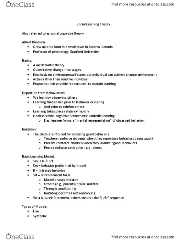 HDF 378L Lecture Notes - Lecture 5: Cooperativeness, Prosocial Behavior, Internal Set thumbnail