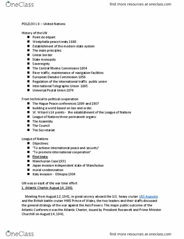 POL 2103 Lecture Notes - Lecture 8: Human Cloning, Millennium Summit, Economic Sanctions thumbnail