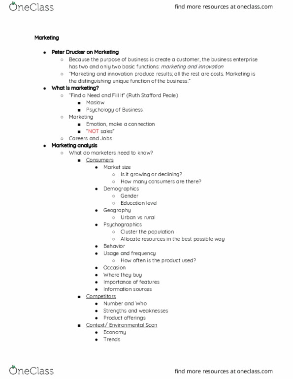 SMG SM 131 Lecture Notes - Lecture 4: Dynamic Pricing, Marketing Mix, Peter Drucker thumbnail