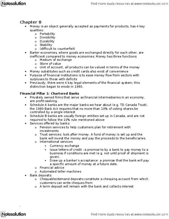 HLTHAGE 4Z06 Chapter Notes - Chapter 8: Prime Rate, Electronic Funds Transfer, Savings Account thumbnail