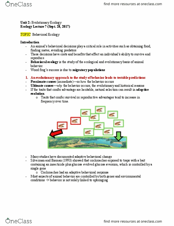 Biology 2483A Lecture Notes - Lecture 7: Quantitative Trait Locus, Optimal Foraging Theory, Backcrossing thumbnail