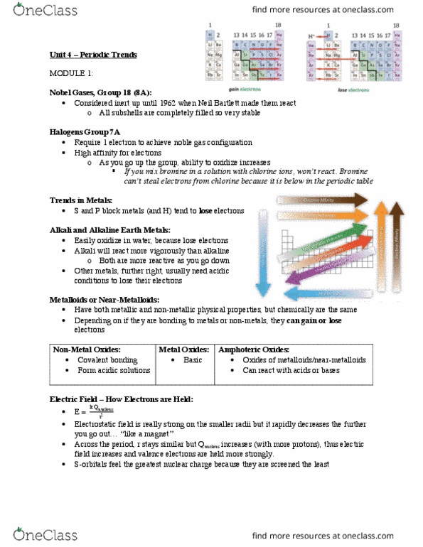 CHEM 1A03 Chapter Notes - Chapter 9: Electronegativity, Electron Affinity, Bromine thumbnail