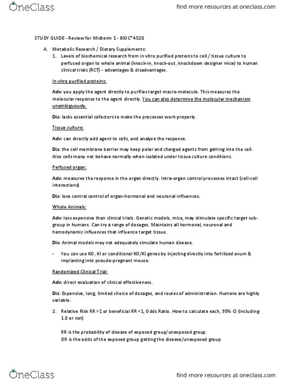 BIOC 4520 Lecture Notes - Lecture 8: Skeletal Muscle, Thermodynamics, Tissue Culture thumbnail