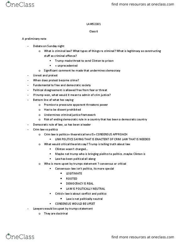 LCL 1502 Lecture Notes - Lecture 6: Summary Offence, Double Aspect, Judicial Discretion thumbnail