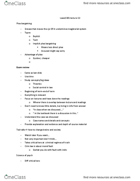 LCL 1502 Lecture Notes - Lecture 12: Paternalism, Crown Prosecution Service, Ontario Health Insurance Plan thumbnail