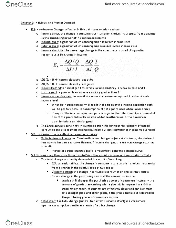 ECO200Y5 Chapter Notes - Chapter 5: Indifference Curve, Giffen Good, Fudge thumbnail