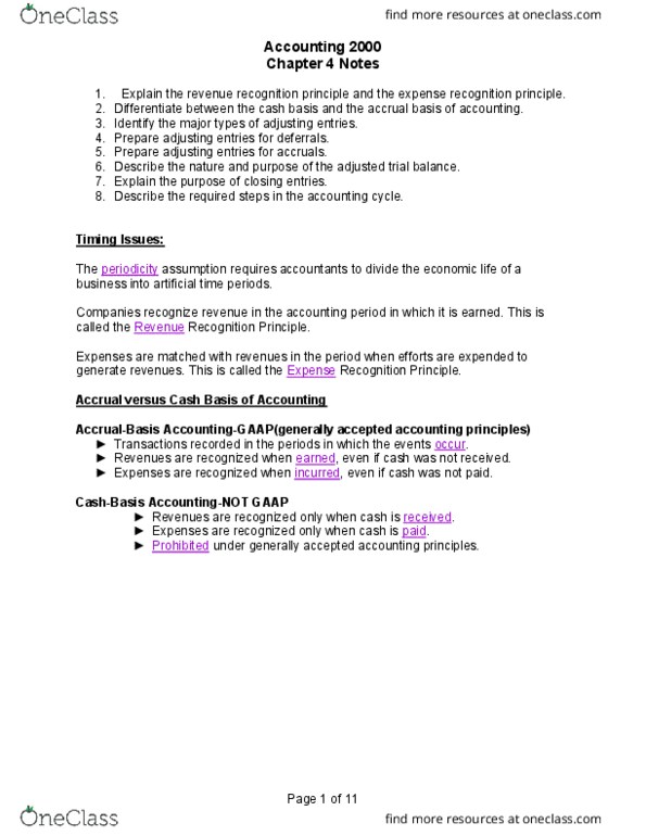 ACCT 2000 Lecture Notes - Lecture 8: Retained Earnings, Deferral, Trial Balance thumbnail
