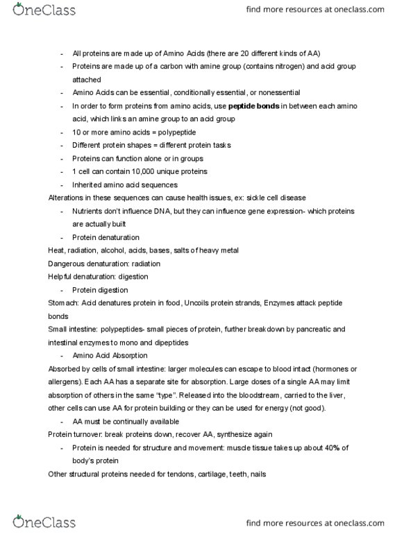 NFS 043 Lecture Notes - Lecture 7: Collagen, Lipoprotein, Blood Proteins thumbnail