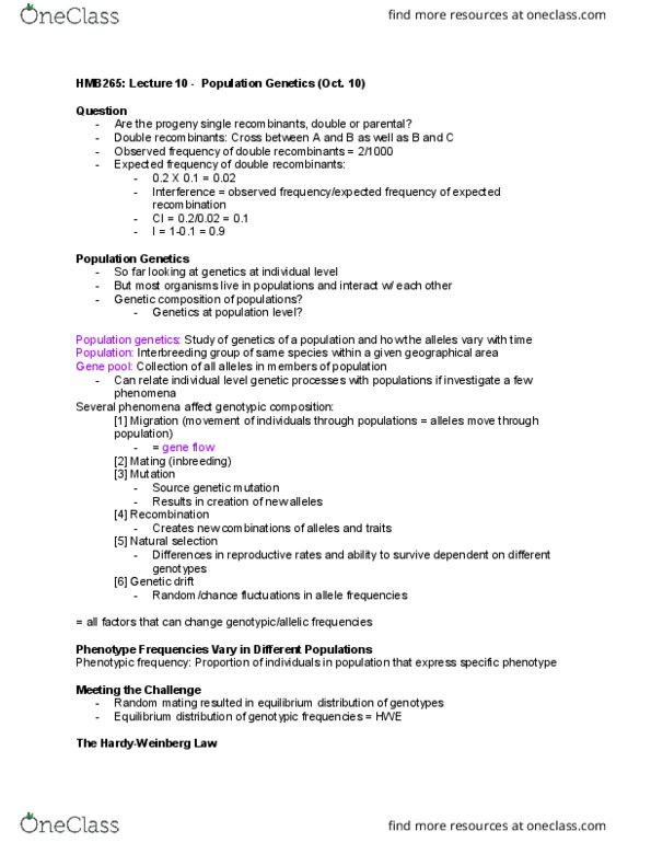 HMB265H1 Lecture Notes - Lecture 10: Sampling Bias, Genetic Variation, Brachydactyly thumbnail