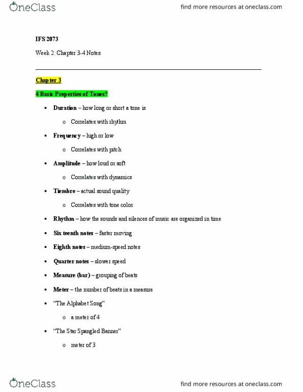 IFS-2073 Lecture Notes - Lecture 2: Pentatonic Scale, Chromatic Scale, Major Scale thumbnail