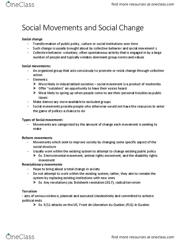 SOC 1101 Lecture Notes - Lecture 22: Frame Analysis, Environmental Racism, Situation Two thumbnail