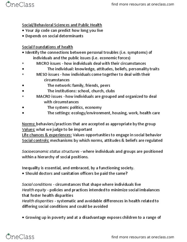 PUBH 1001 Lecture Notes - Lecture 5: Asthma, Social Isolation, Red Meat thumbnail