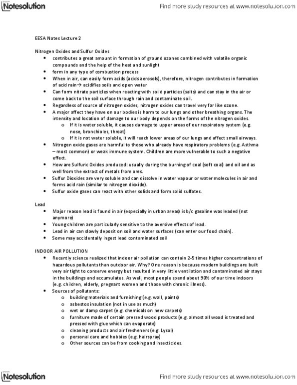 ENVS 4012 Lecture Notes - Lecture 2: Indoor Air Quality, Sulfur Oxide, Nitrogen Oxide thumbnail