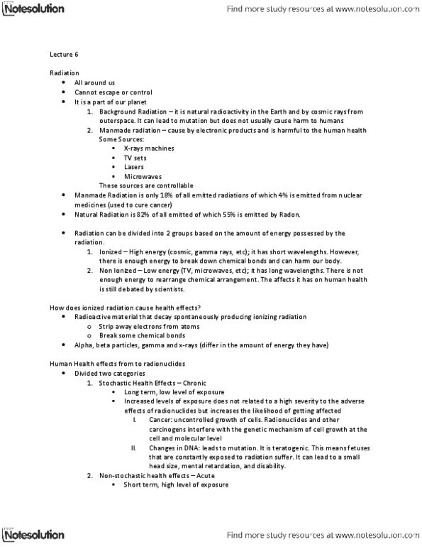 ENVS 4012 Lecture Notes - Lecture 6: Microcephaly, Acute Radiation Syndrome, Burn thumbnail