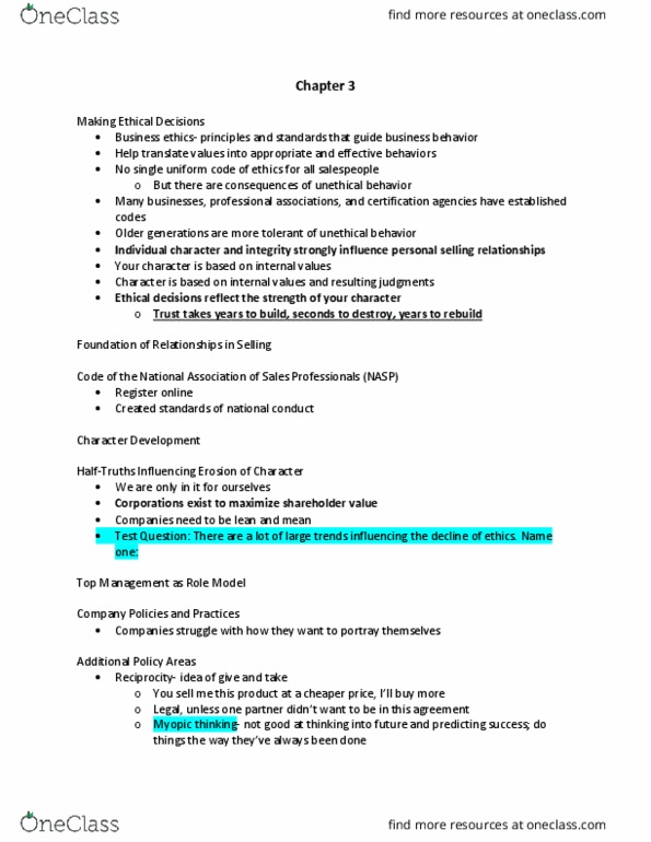 MKT 3427 Lecture Notes - Lecture 3: Linkedin, Extranet, List Of Diver Certification Organizations thumbnail