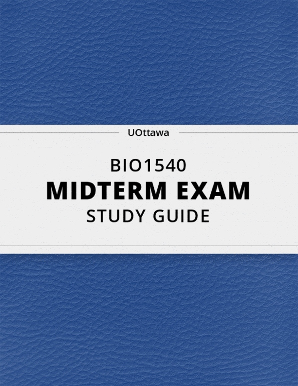 BIO1540 Midterm Exam Guide Comprehensive Notes For The Exam 20 