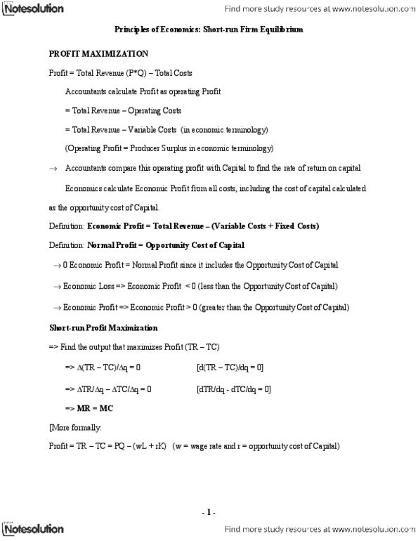 ACCT 4340 Chapter Notes - Chapter 8: Marginal Revenue, Competitive Equilibrium, Fixed Cost thumbnail