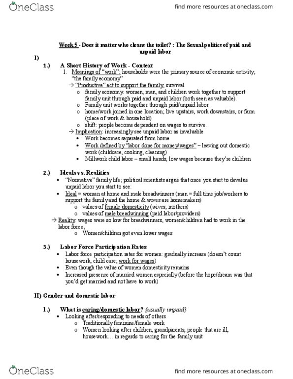 GSWS 101 Lecture Notes - Lecture 5: Permanent Residency, Daddy Day Care, Parental Leave thumbnail