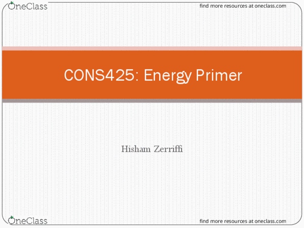 CONS 425 Lecture Notes - Lecture 2: Energy Transition, World Energy Outlook, Energy Poverty thumbnail