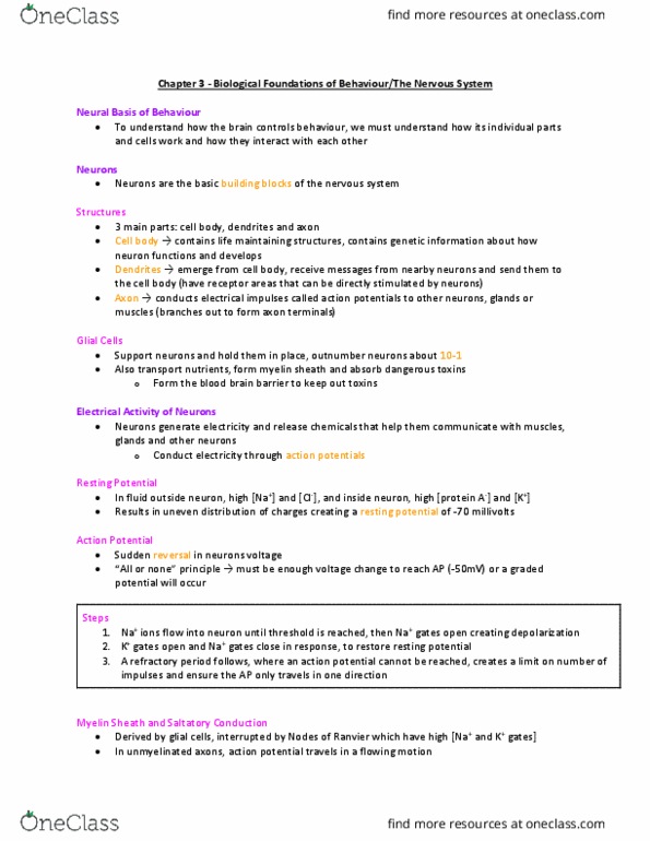 Psychology 1000 Chapter Notes - Chapter 3: Occipital Lobe, Agnosia, Neurogenesis thumbnail