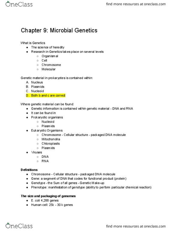 MCB 2000 Lecture 9: Chapter 9 Microbial Genetics thumbnail