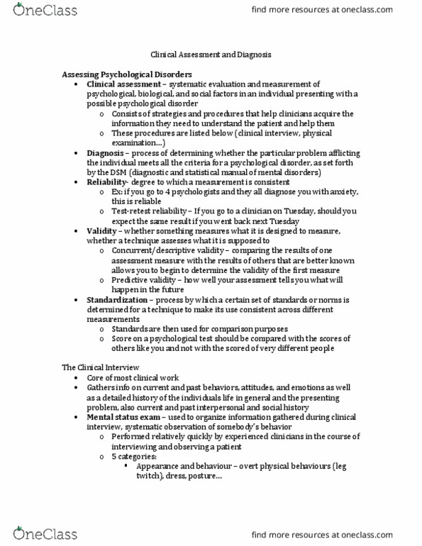PSY 3171 Lecture Notes - Lecture 3: Dsm-5, Nosology, Posttraumatic Stress Disorder thumbnail
