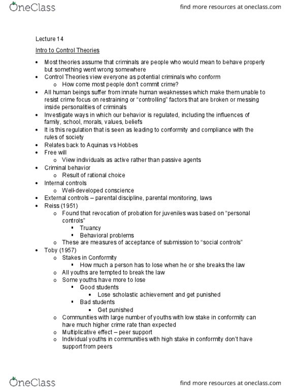 SOC 339 Lecture Notes - Lecture 14: Internal Control thumbnail