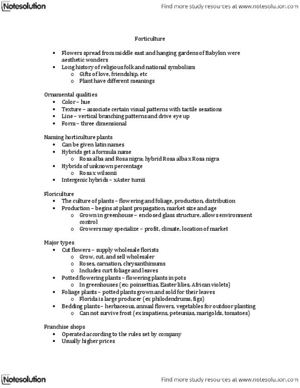 Biology 2217B Lecture Notes - Floriculture, Plant Propagation, Lilium Longiflorum thumbnail