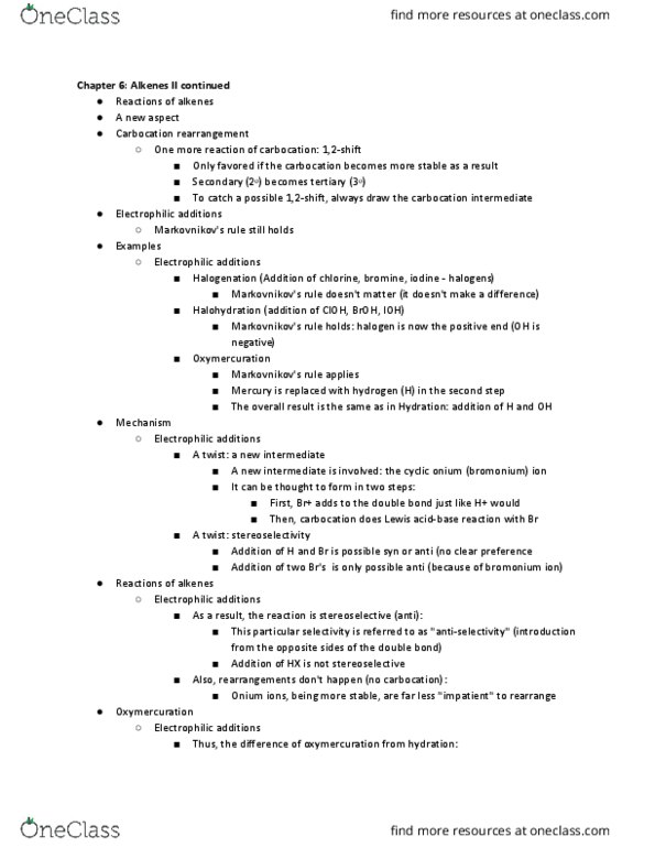 CHEM 341 Lecture Notes - Lecture 6: Dihydroxylation, Structural Isomer, Sodium Hydroxide thumbnail