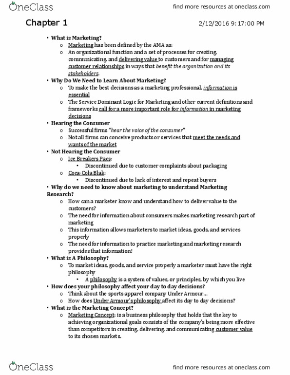 MKT 3413 Lecture Notes - Lecture 2: Advertising Management, Eye Tracking, Marketing Mix thumbnail