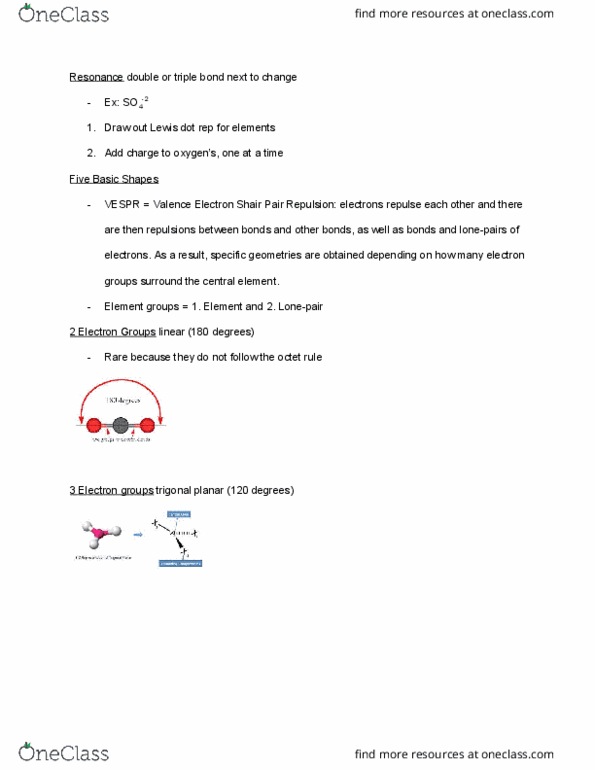CHEM 031 Lecture Notes - Lecture 7: Trigonal Bipyramidal Molecular Geometry, Shair, Trigonal Planar Molecular Geometry thumbnail
