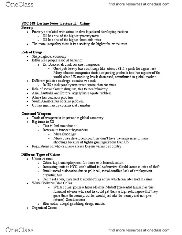 SOC 248 Lecture Notes - Lecture 11: Anomie, Blue-Collar Worker, Opiate thumbnail