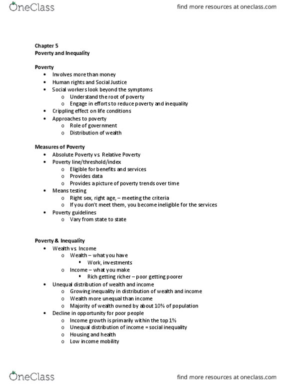 SW 150 Lecture Notes - Lecture 5: Section 8 (Housing), Supplemental Security Income, Temporary Assistance For Needy Families thumbnail