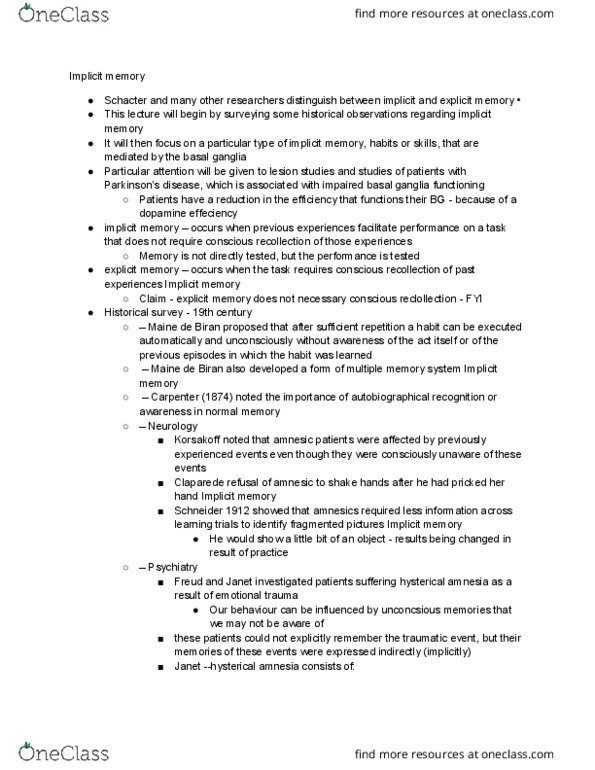 PSYC 3265 Lecture Notes - Lecture 5: Classical Conditioning, Interference Theory, Lexical Decision Task thumbnail