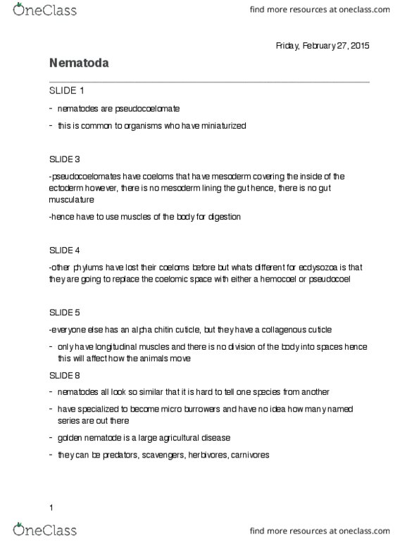 BIO 2135 Lecture Notes - Lecture 11: Osmoregulation, Epithelium, Gonad thumbnail