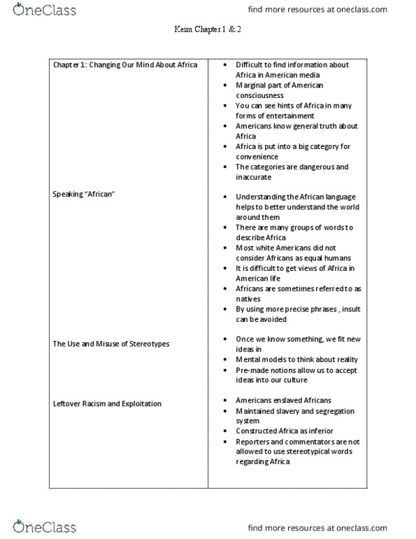 AAS 3205 Chapter Notes - Chapter 1-2: Exoticism thumbnail