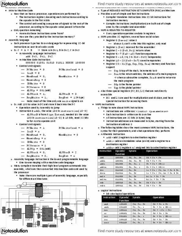CSC258H1 Lecture Notes - Instruction Register, Machine Code, Subroutine thumbnail