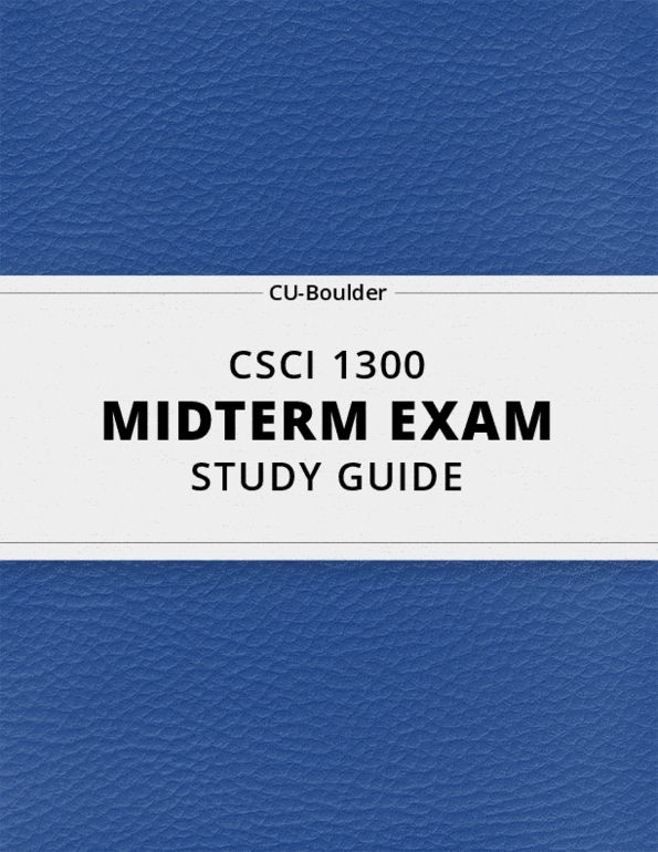 CSCI 1300- Midterm Exam Guide - Comprehensive Notes for the exam ( 14