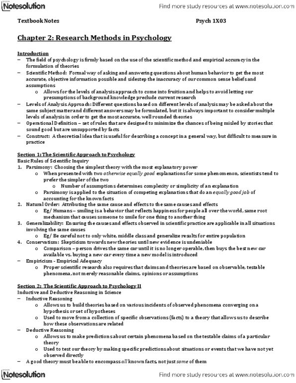 PSYCH 1X03 Chapter Notes - Chapter 2: Social Desirability Bias, Observer-Expectancy Effect, Deductive Reasoning thumbnail