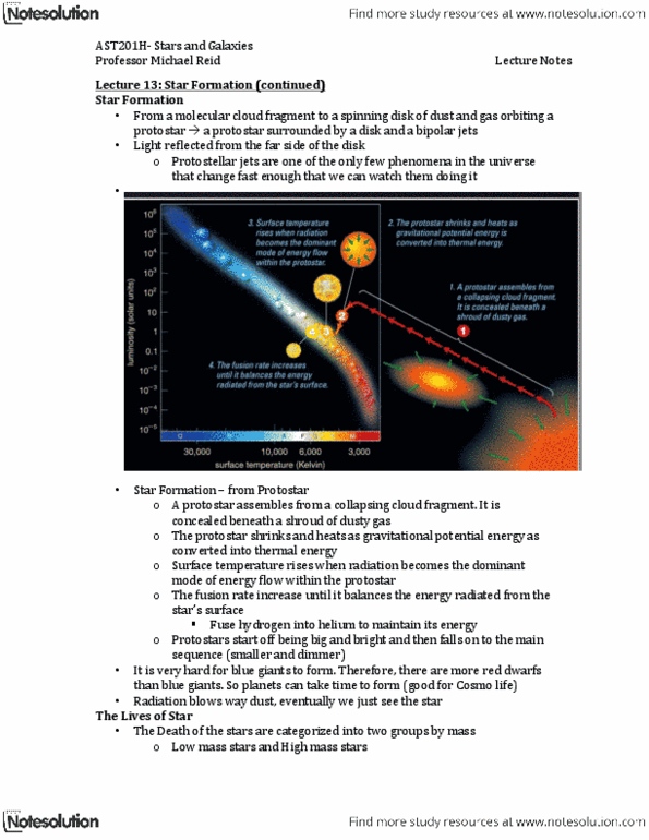 AST201H1 Lecture Notes - Protostar, Bipolar Outflow, Planetary Nebula thumbnail