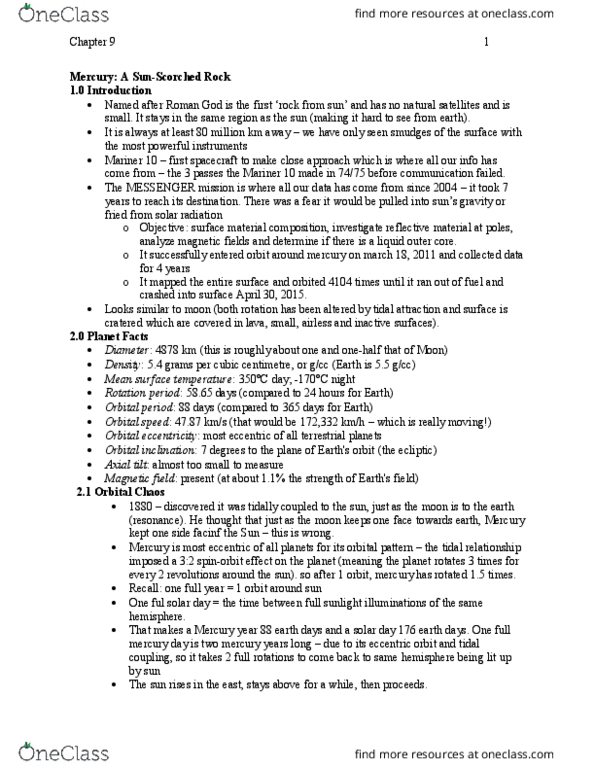 Earth Sciences 1086F/G Lecture Notes - Lecture 9: Pyroxene, Tempel 1, Feldspar thumbnail