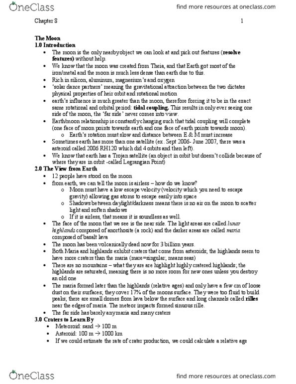 Earth Sciences 1086F/G Lecture Notes - Lecture 8: Late Heavy Bombardment, Dynamo Theory, Zond 5 thumbnail