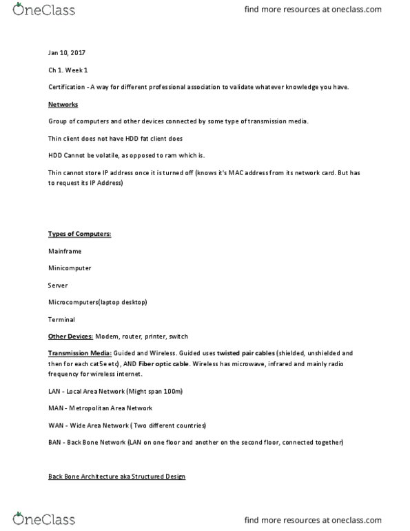 ITEC 3210 Lecture Notes - Lecture 4: Transport Layer, Token Ring, Dynamic Routing thumbnail