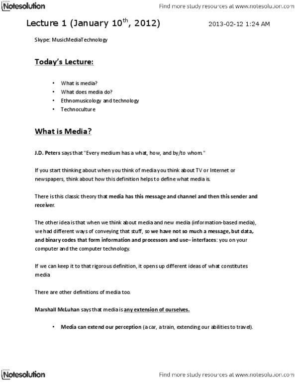 MUS111H1 Lecture : Lecture 1 (January 10th, 2012).pdf thumbnail