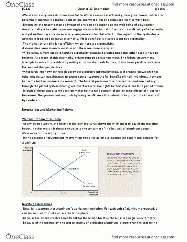 EC120 Chapter Notes - Chapter 10: Environment And Climate Change Canada, Golden Rule, Coase Theorem thumbnail