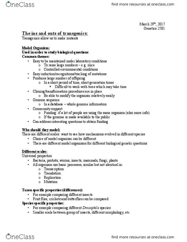 Biology 2581B Lecture Notes - Lecture 22: Zygosity, Agrobacterium, Southern Blot thumbnail