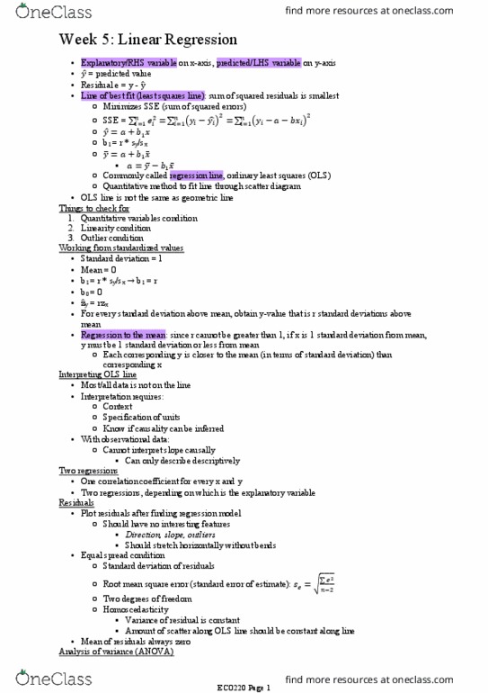 ECO220Y1 Lecture Notes - Lecture 5: Analysis Of Variance, Total Variation, Summary Statistics thumbnail